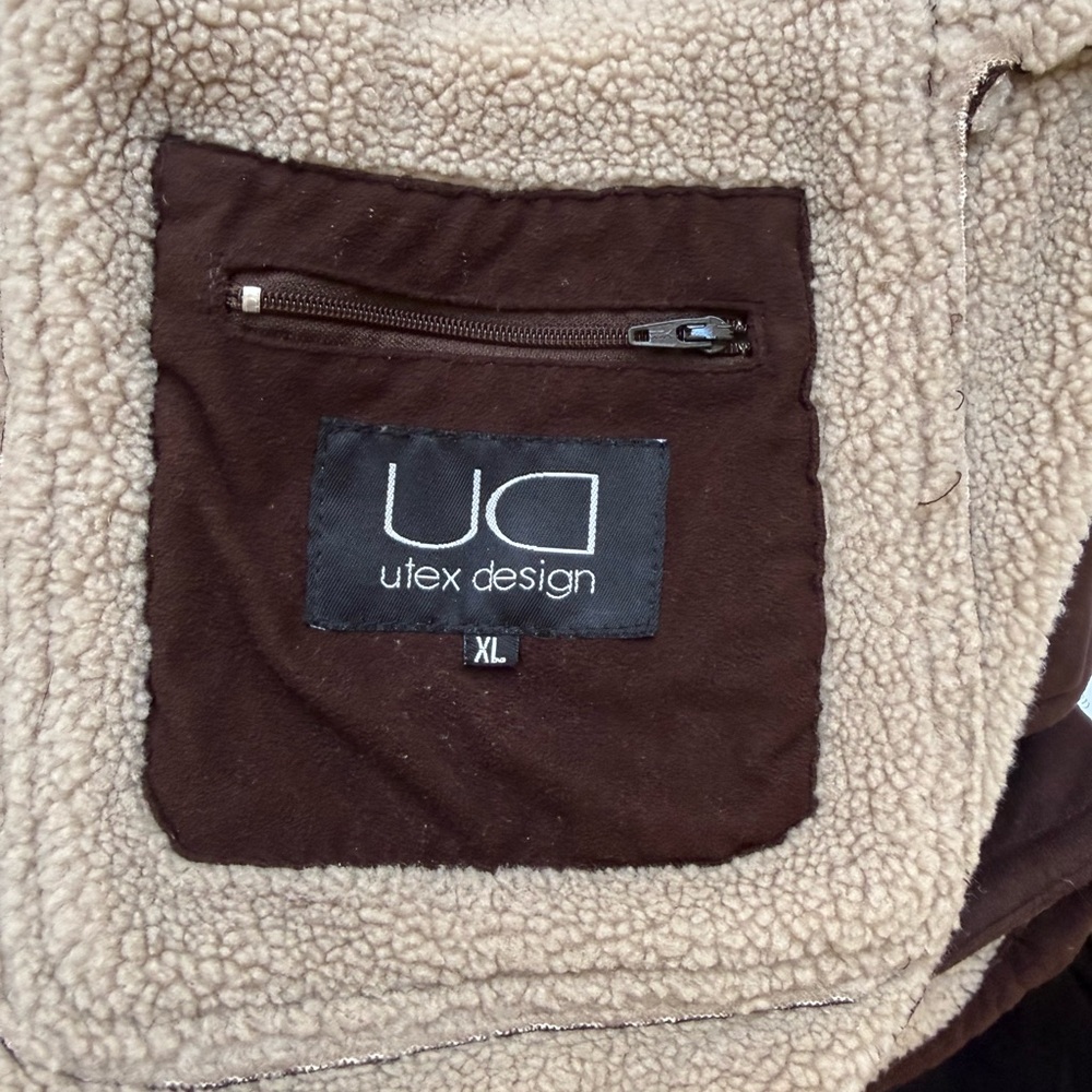 Utex Men's Dark Brown Field Jacket with Sherpa Collar - Picture 3 of 3